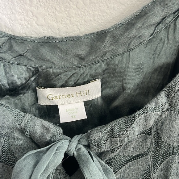 Garnet Hill Lace Overlay Floral Leaf Dress Size 12 - Picture 3 of 8